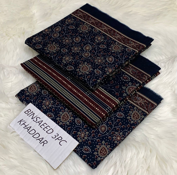 Binsaeed Printed Khaddar 3 Piece