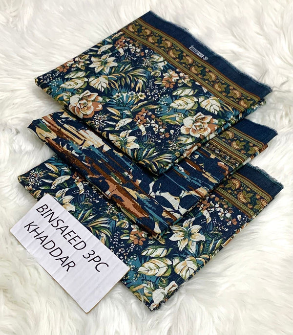 Binsaeed Printed Khaddar 3 Piece