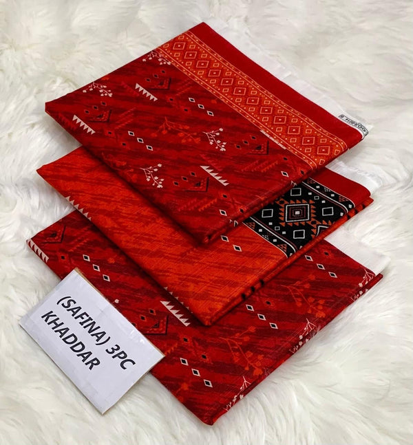 Binsaeed Printed Khaddar 3 Piece