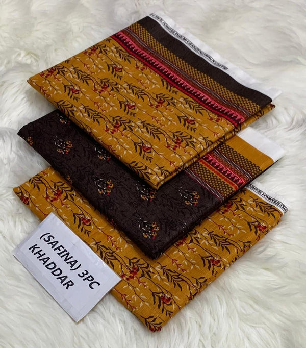 Binsaeed Printed Khaddar 3 Piece