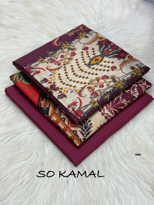 SO Kamal Lawn 3 Piece Suit