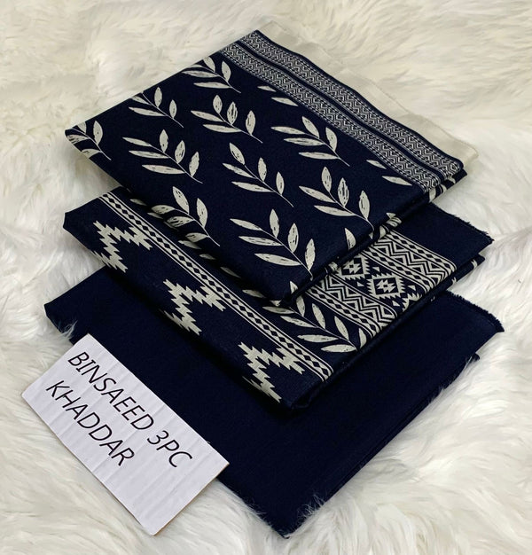 Binsaeed Printed Khaddar 3 Piece