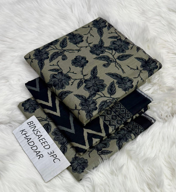 Binsaeed Printed Khaddar 3 Piece